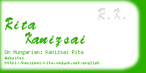 rita kanizsai business card